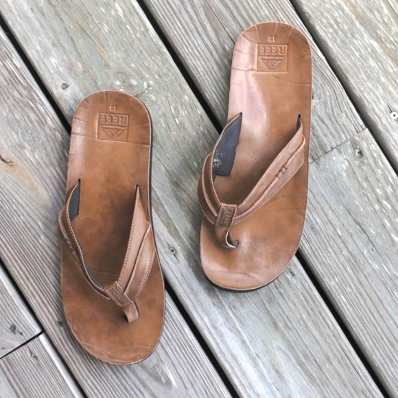 Reef Other - Reef leather brown sandal flip flops